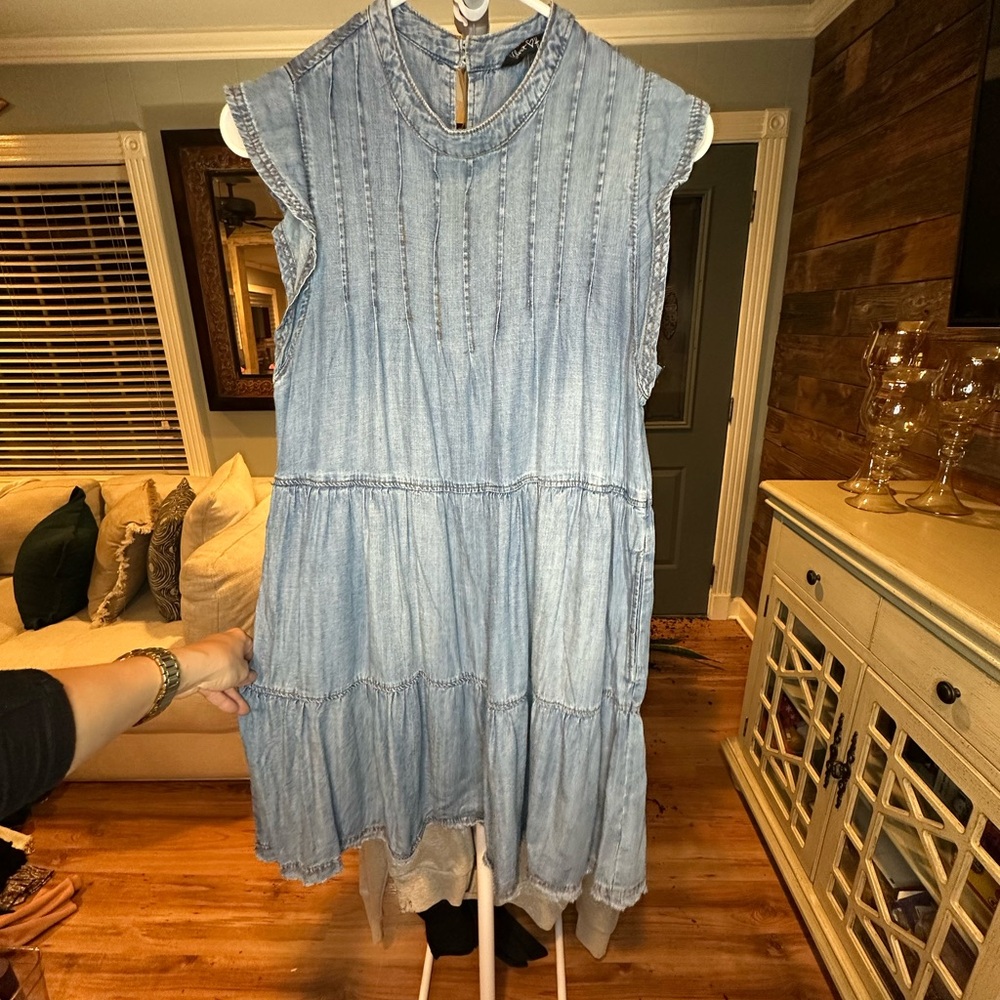 Velvet Heart Sleeveless Denim Dress CHAMBRAY SOFTEST w pockets